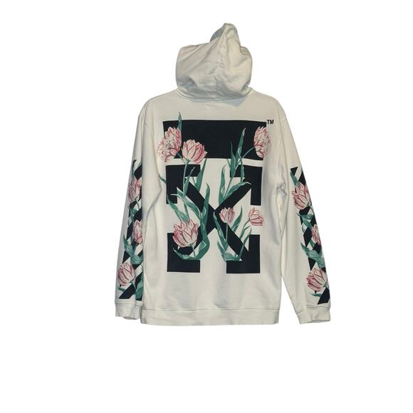 Off White Cherry Blossom White Floral Hoodie Sweatshirt size X Small - Picture 10 of 15